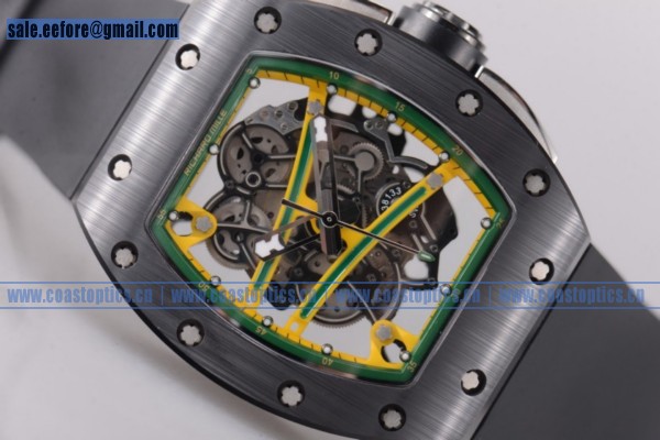 Richard Mille RM 038 Watch PVD Skeleton Black Ceramic Bezel Green Perfect Replica - Click Image to Close